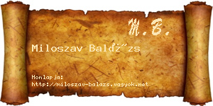 Miloszav Balázs névjegykártya
